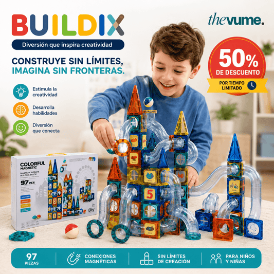 Buildix - Bloques magnéticos ¡Pack 97 piezas!