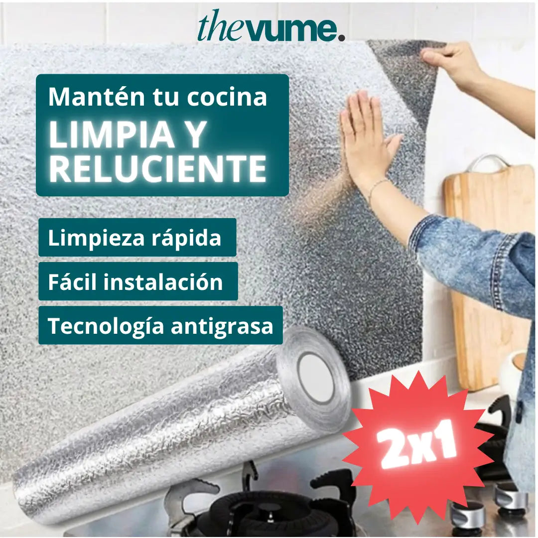 SilverClean - Aluminio Autoadhesivo de Cocina