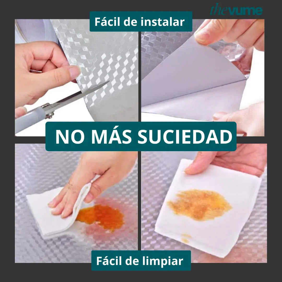SilverClean - Aluminio Autoadhesivo de Cocina