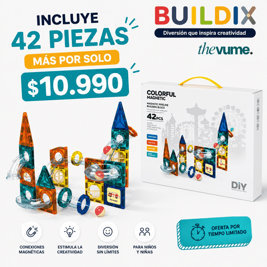 Buildix - Bloques magnéticos ¡Pack 97 piezas!