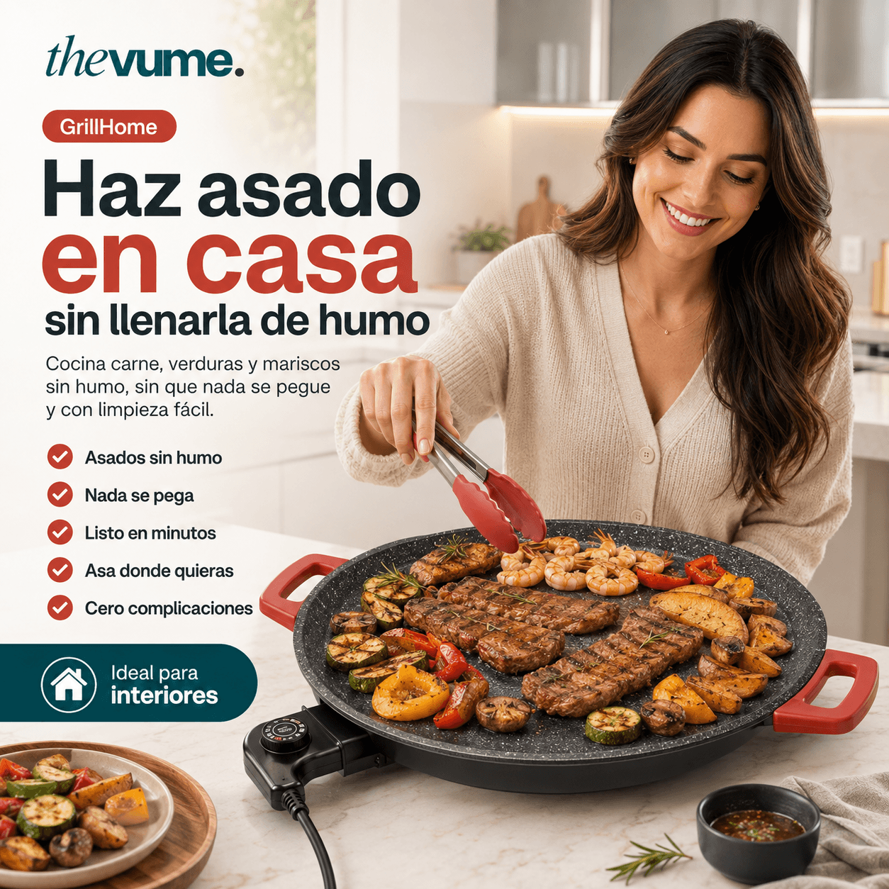 Parrilla eléctrica GrillHome - Parrilladas en casa sin humo