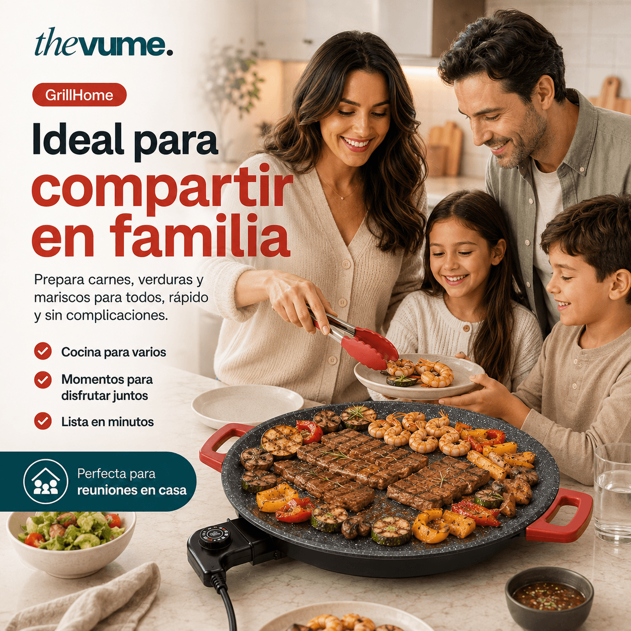 Parrilla eléctrica GrillHome - Parrilladas en casa sin humo