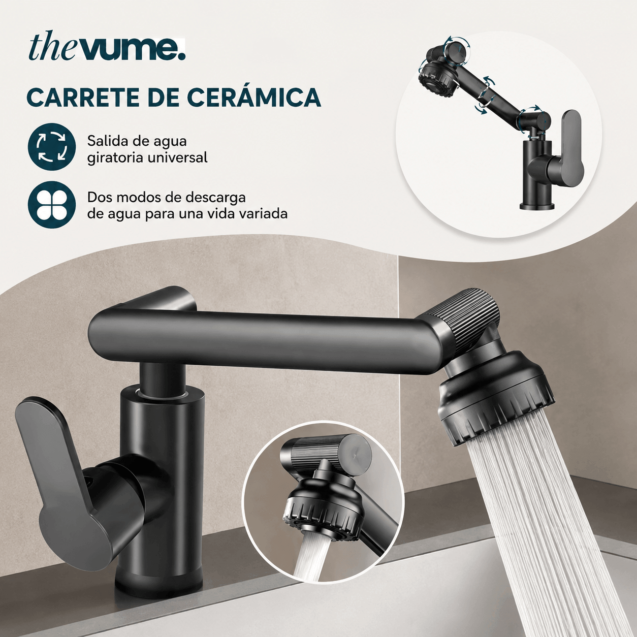 AquaSpin Pro - múltiples modos de agua en una llave