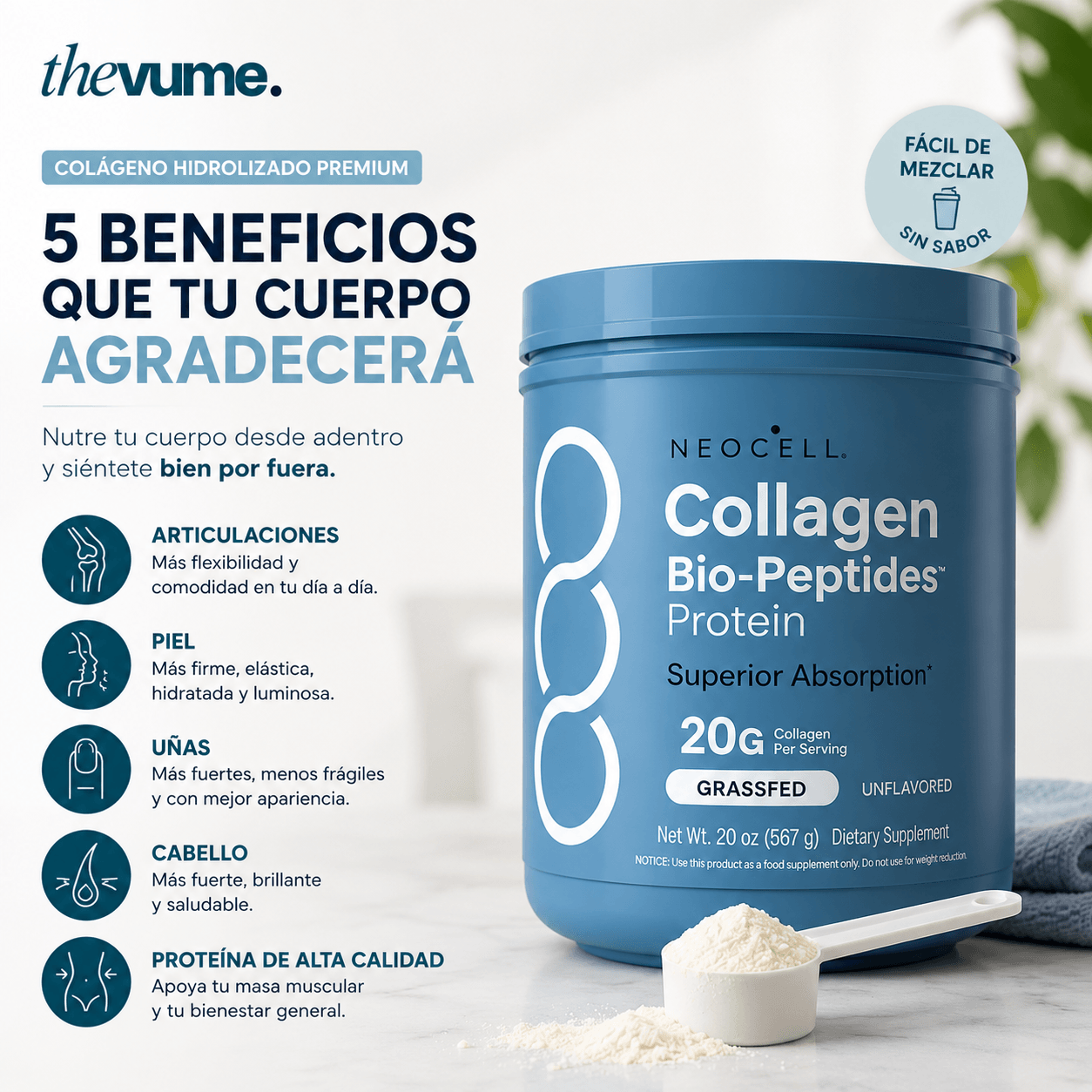 NeoCell® Colágeno - Fortalece piel, uñas y articulaciones