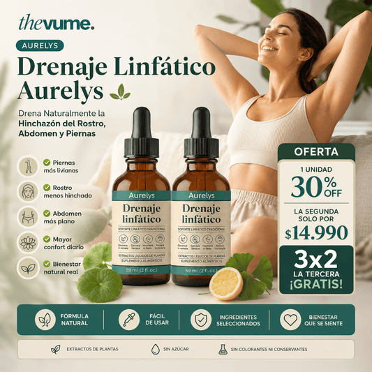 Drenaje Linfático Aurelys  - Drena Naturalmente la Hinchazón del Rostro, Abdomen y Piernas